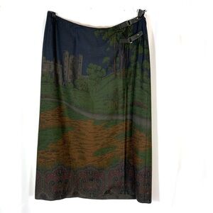LAUREN RALPH LAUREN Oxfordshire Castle Country Equestrian Wrap Skirt
